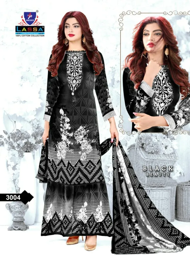Lassa Presents Black Beauty Pure Cotton Casual Wear Salwar Suits