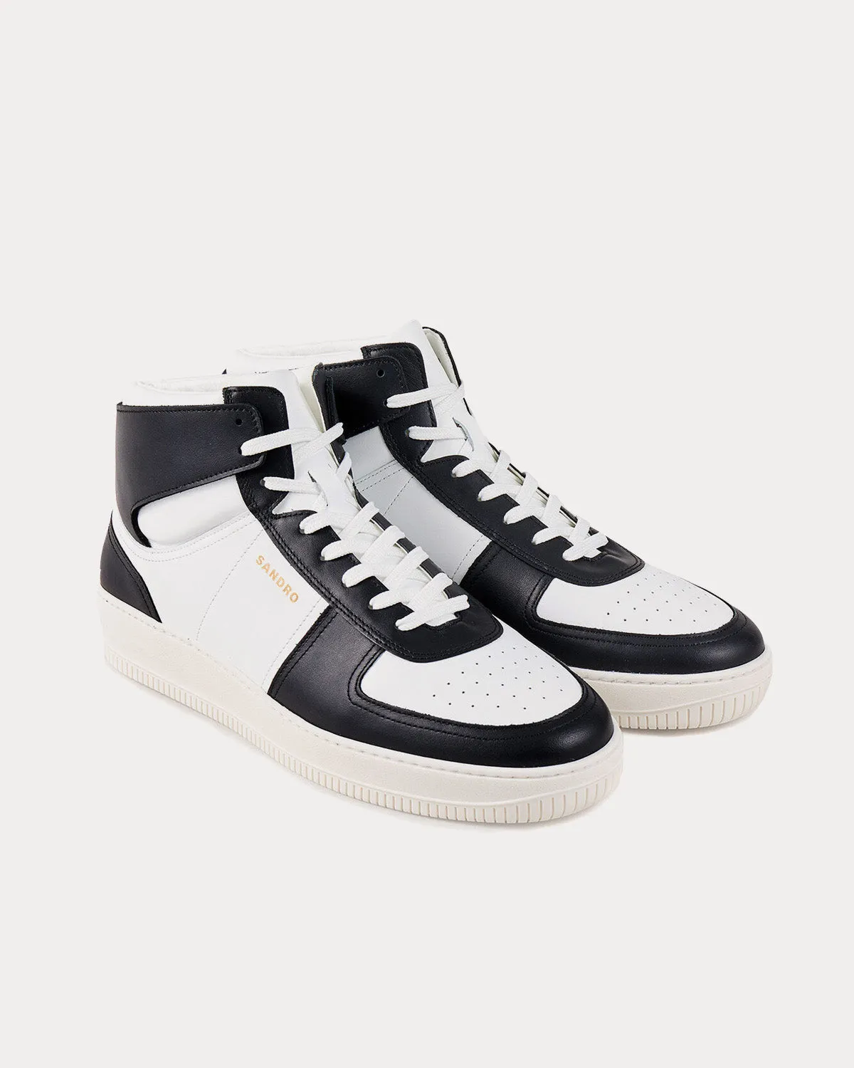 Leather Black / White High Top Sneakers