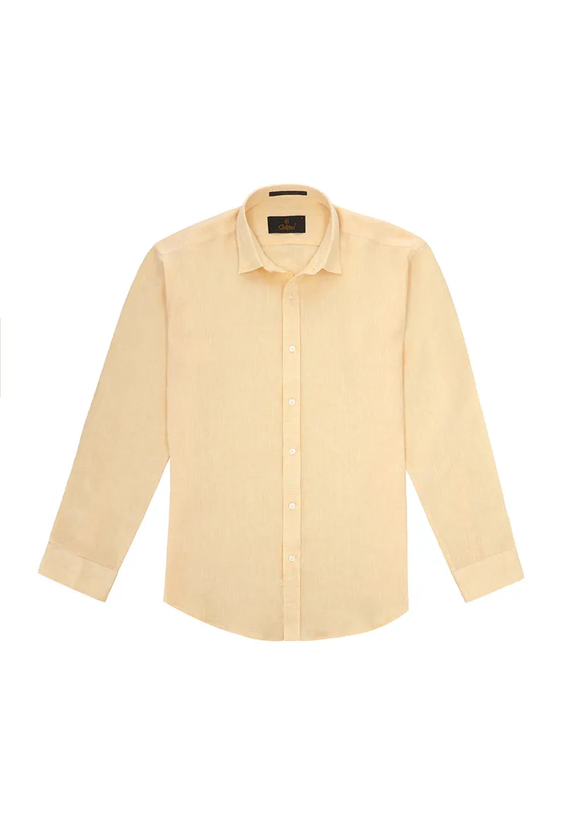 Lemon yellow linen shirt - 032250- 03