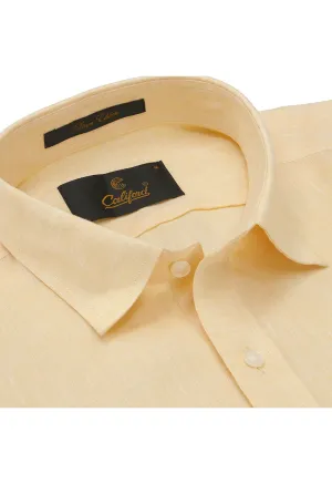 Lemon yellow linen shirt - 032250- 03