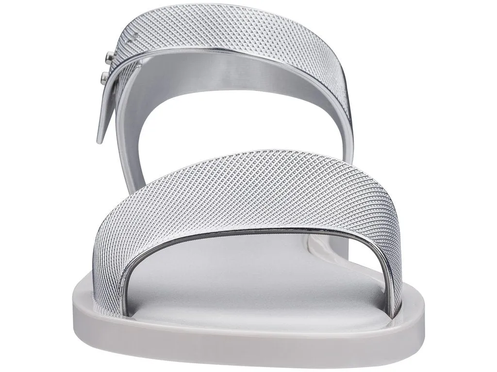 Melissa Mar Chrome AD Silver Flat Sandal For Women