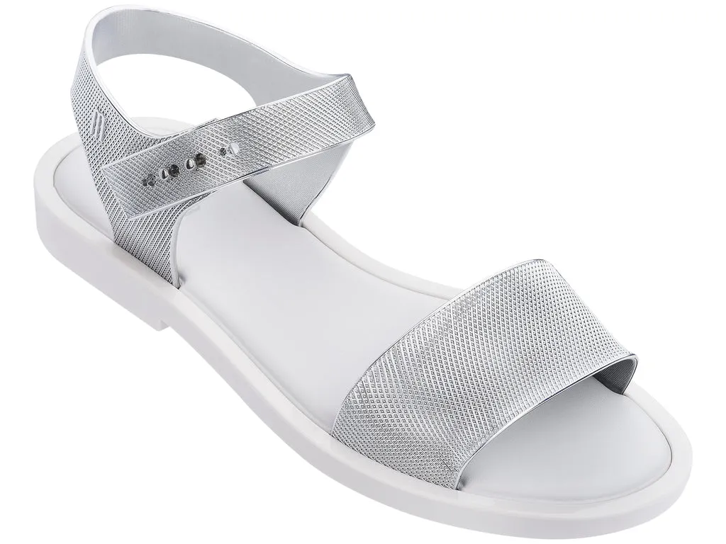 Melissa Mar Chrome AD Silver Flat Sandal For Women