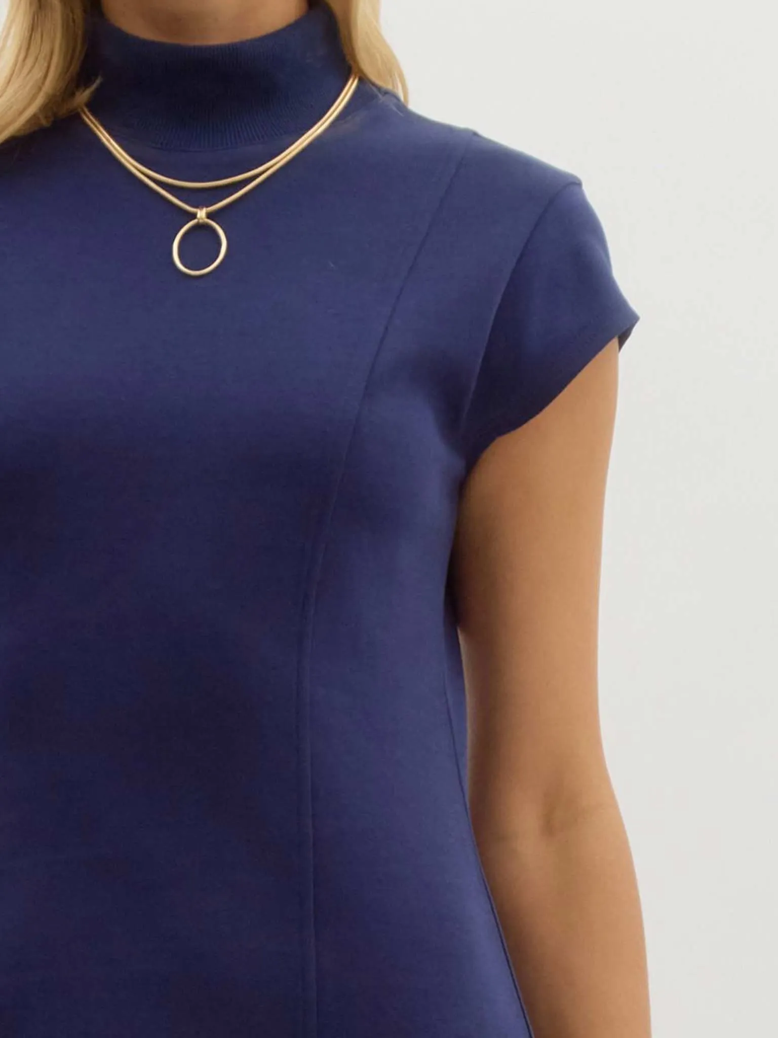 Mock Neck Midi Dress