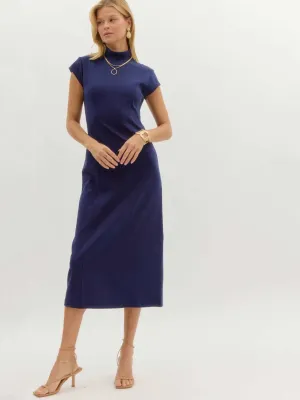 Mock Neck Midi Dress