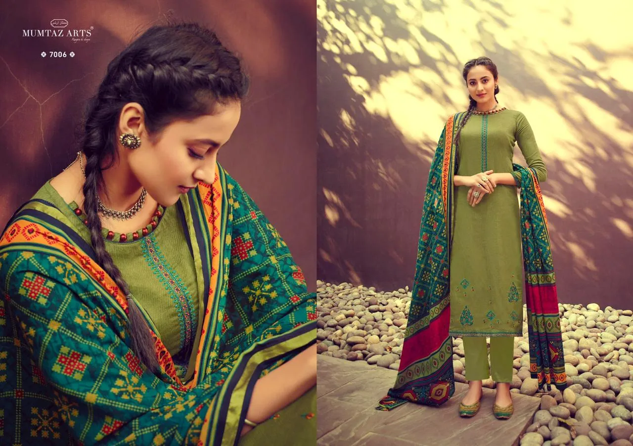 Mumtaz Arts Ikkat Patola Pakistani Casual Wear Embroidery Salwar Kameez
