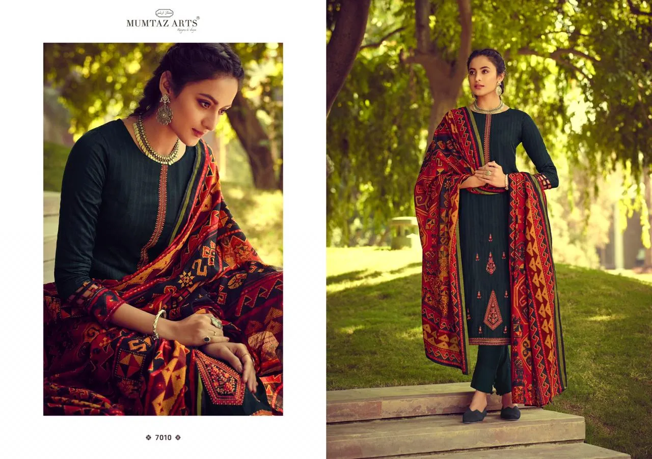 Mumtaz Arts Ikkat Patola Pakistani Casual Wear Embroidery Salwar Kameez