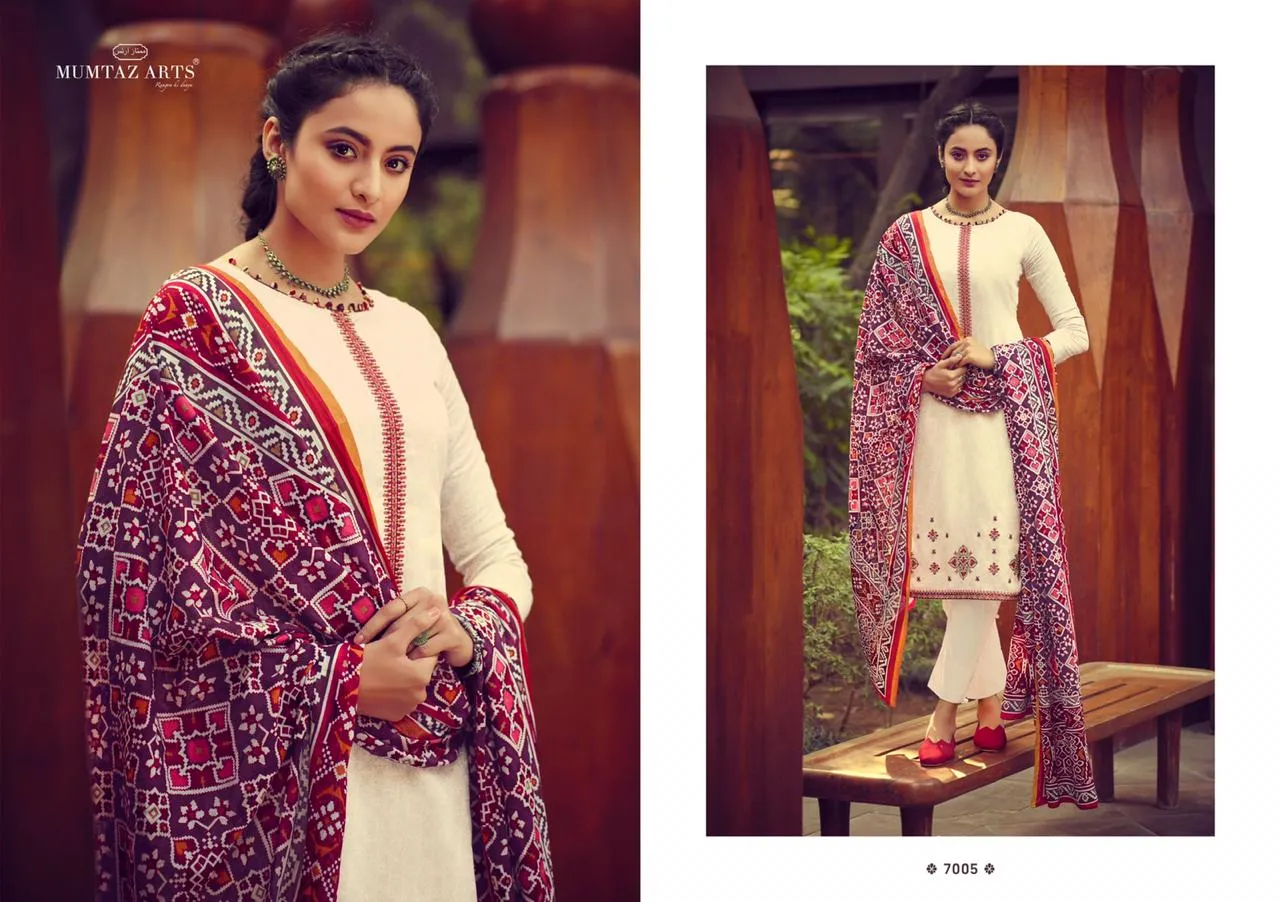 Mumtaz Arts Ikkat Patola Pakistani Casual Wear Embroidery Salwar Kameez