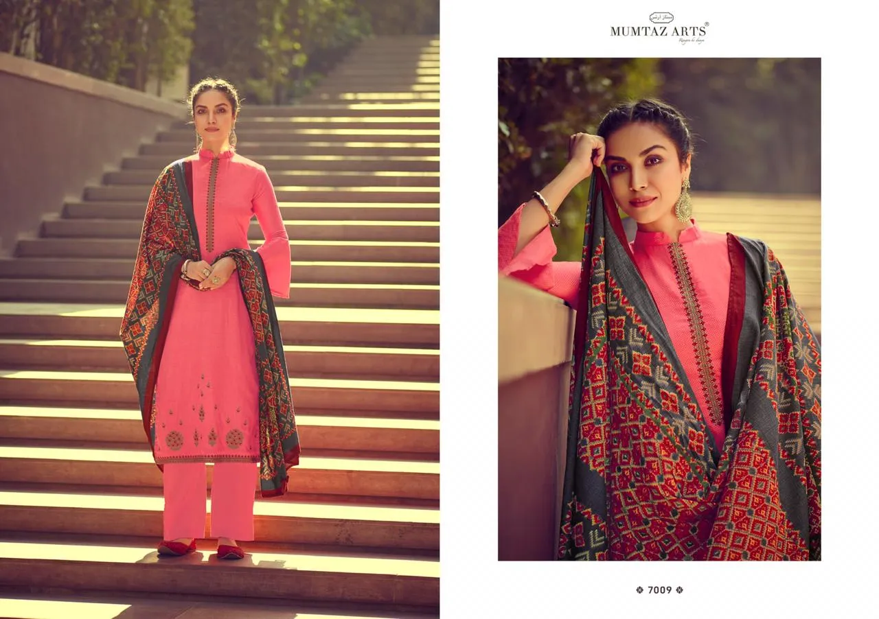 Mumtaz Arts Ikkat Patola Pakistani Casual Wear Embroidery Salwar Kameez