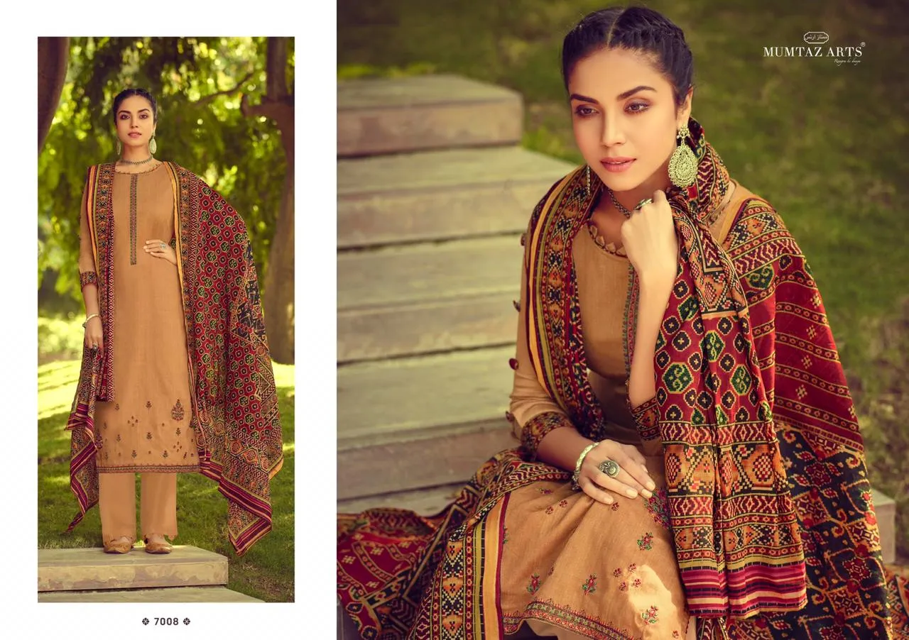Mumtaz Arts Ikkat Patola Pakistani Casual Wear Embroidery Salwar Kameez