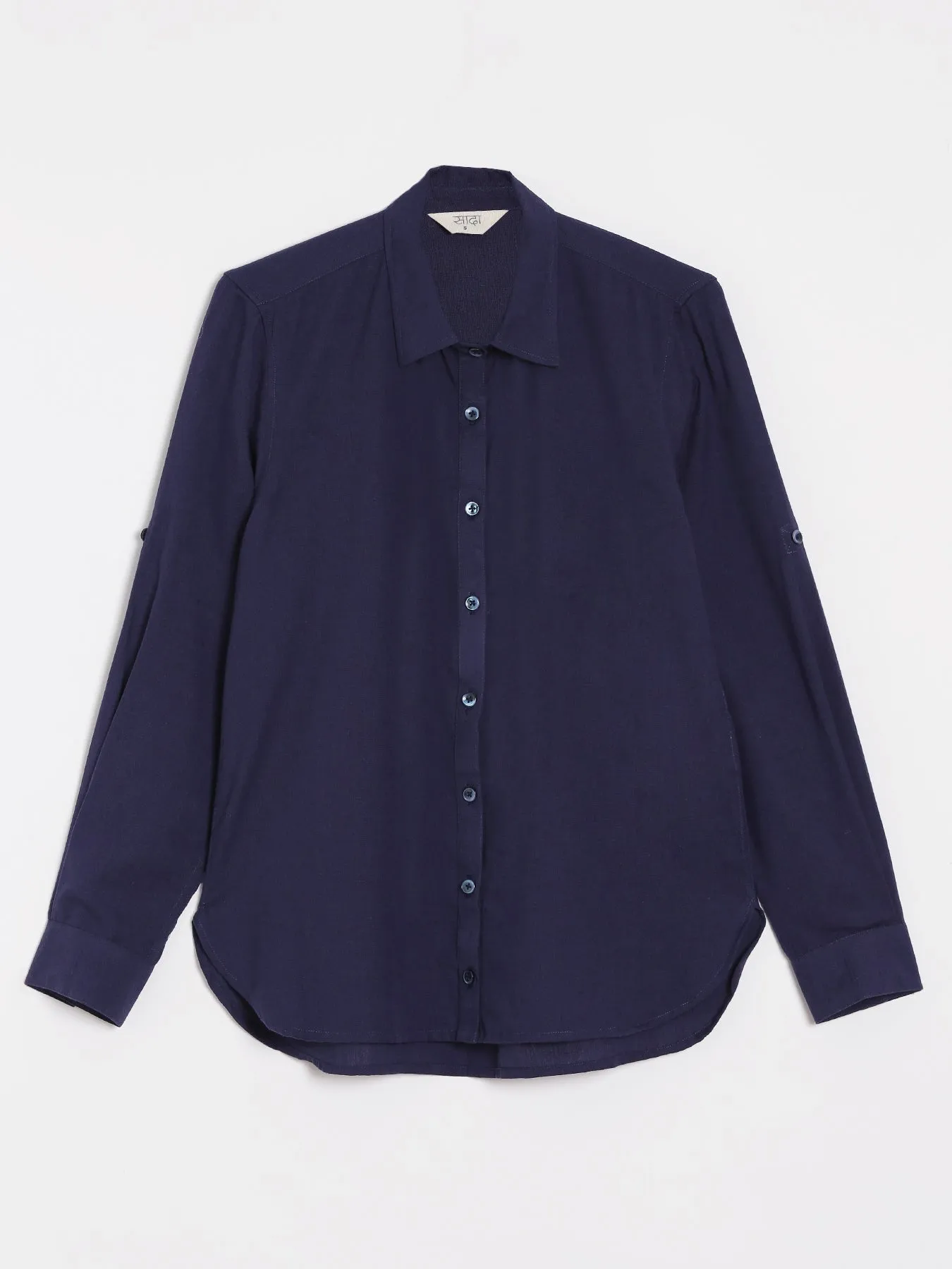 Navy Blue Airy-Linen Shirt