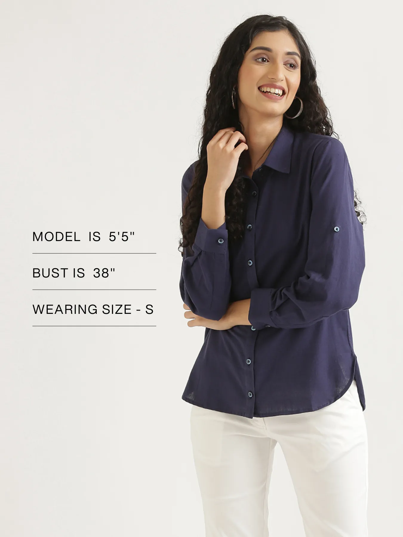 Navy Blue Airy-Linen Shirt