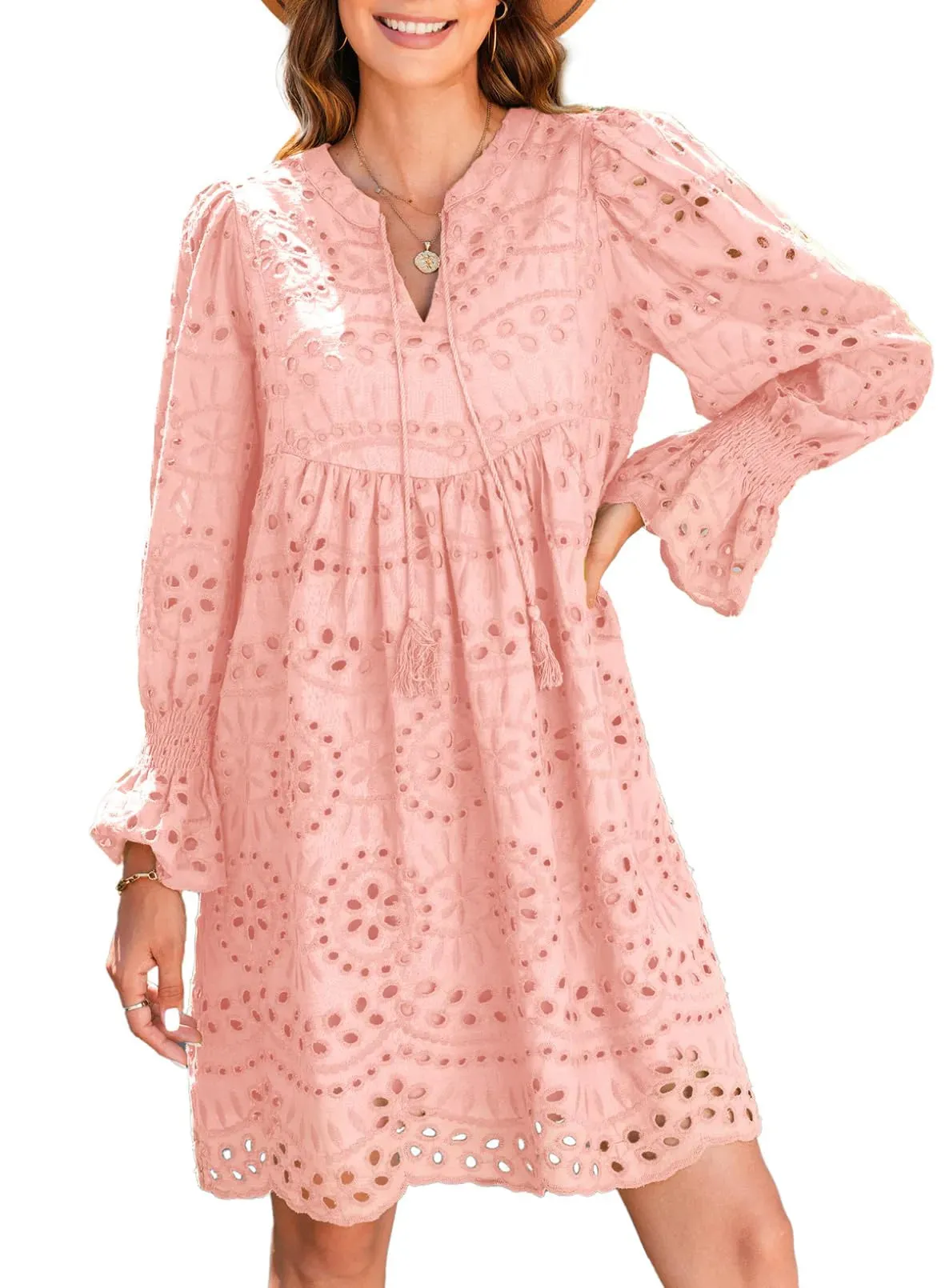 Nerida - Vintage-Inspired Eyelet Cotton Dress