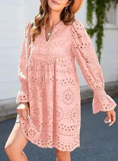 Nerida - Vintage-Inspired Eyelet Cotton Dress