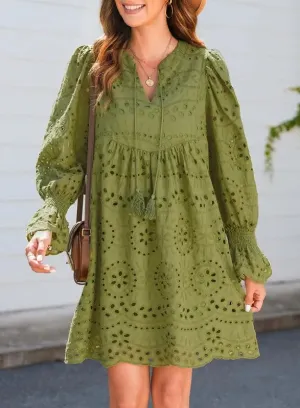 Nerida - Vintage-Inspired Eyelet Cotton Dress
