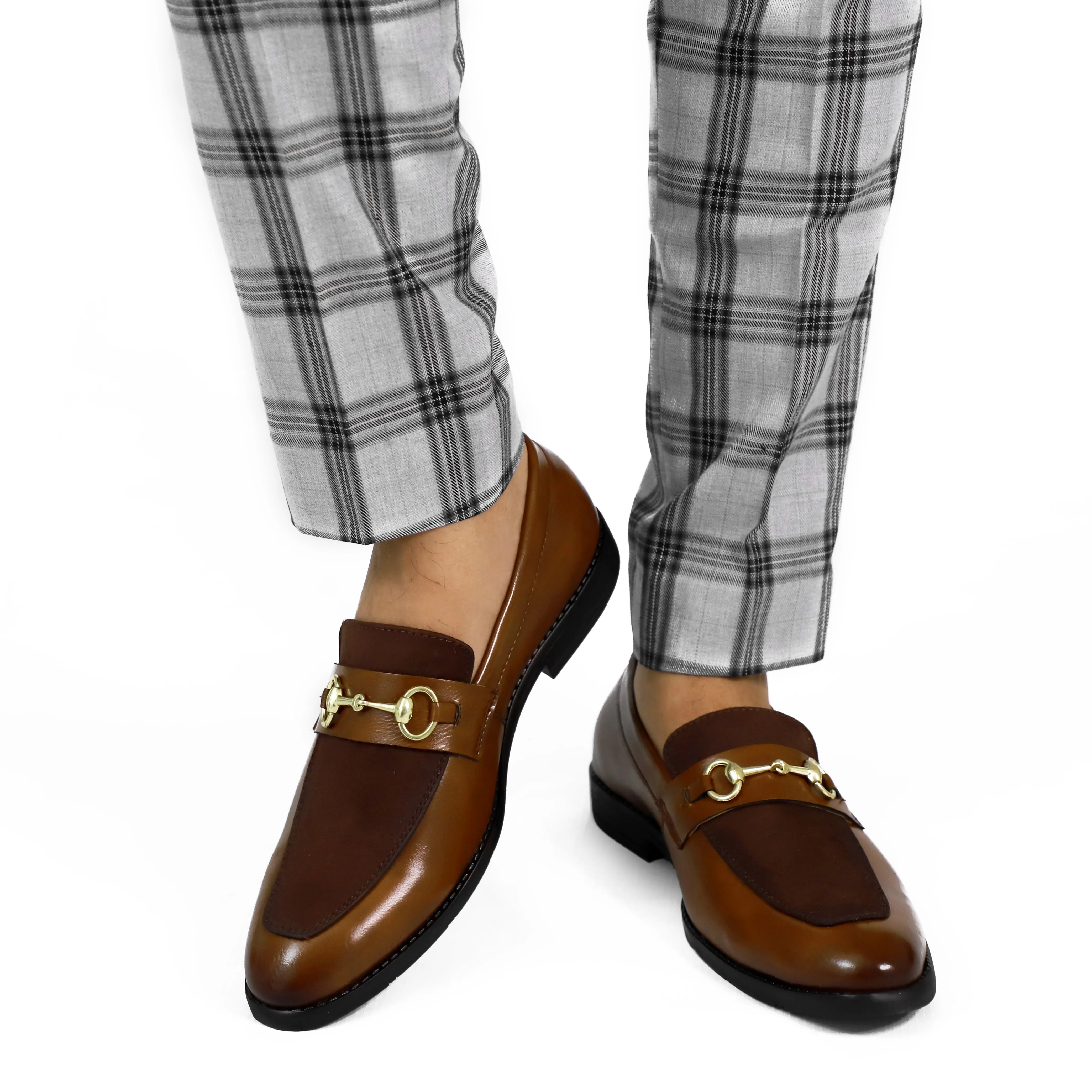 NICHE Tan Brown Presto Horsebit Loafers