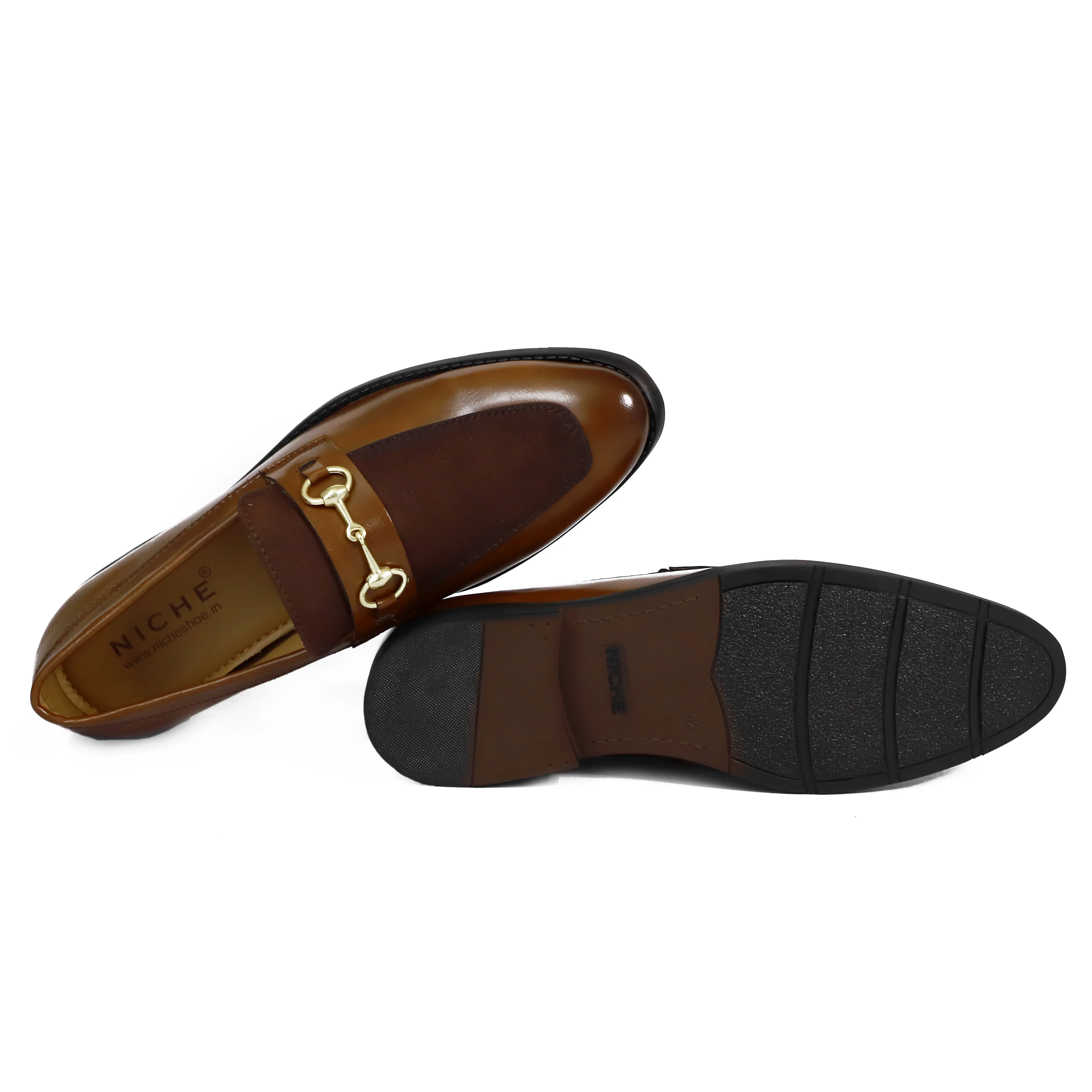 NICHE Tan Brown Presto Horsebit Loafers
