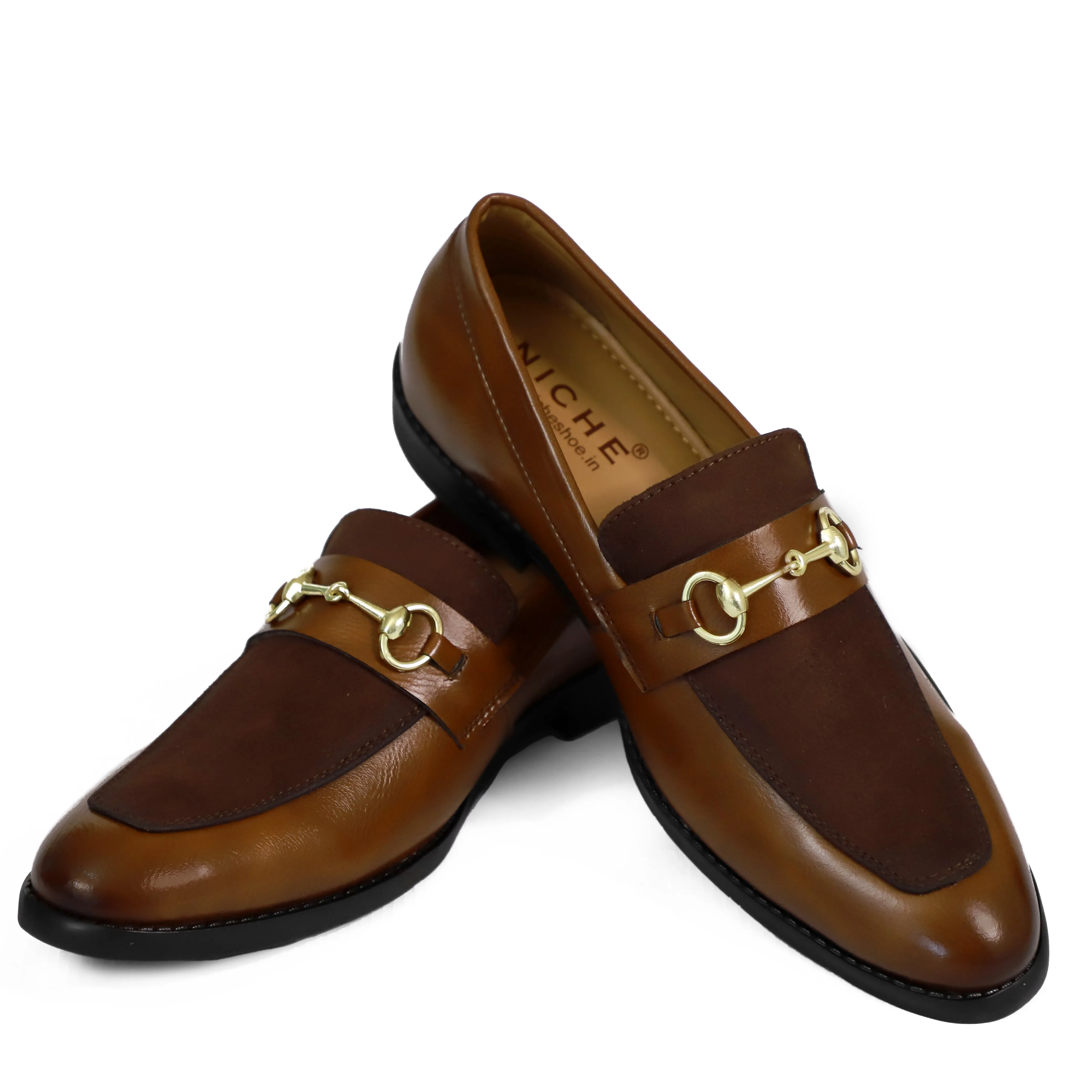 NICHE Tan Brown Presto Horsebit Loafers