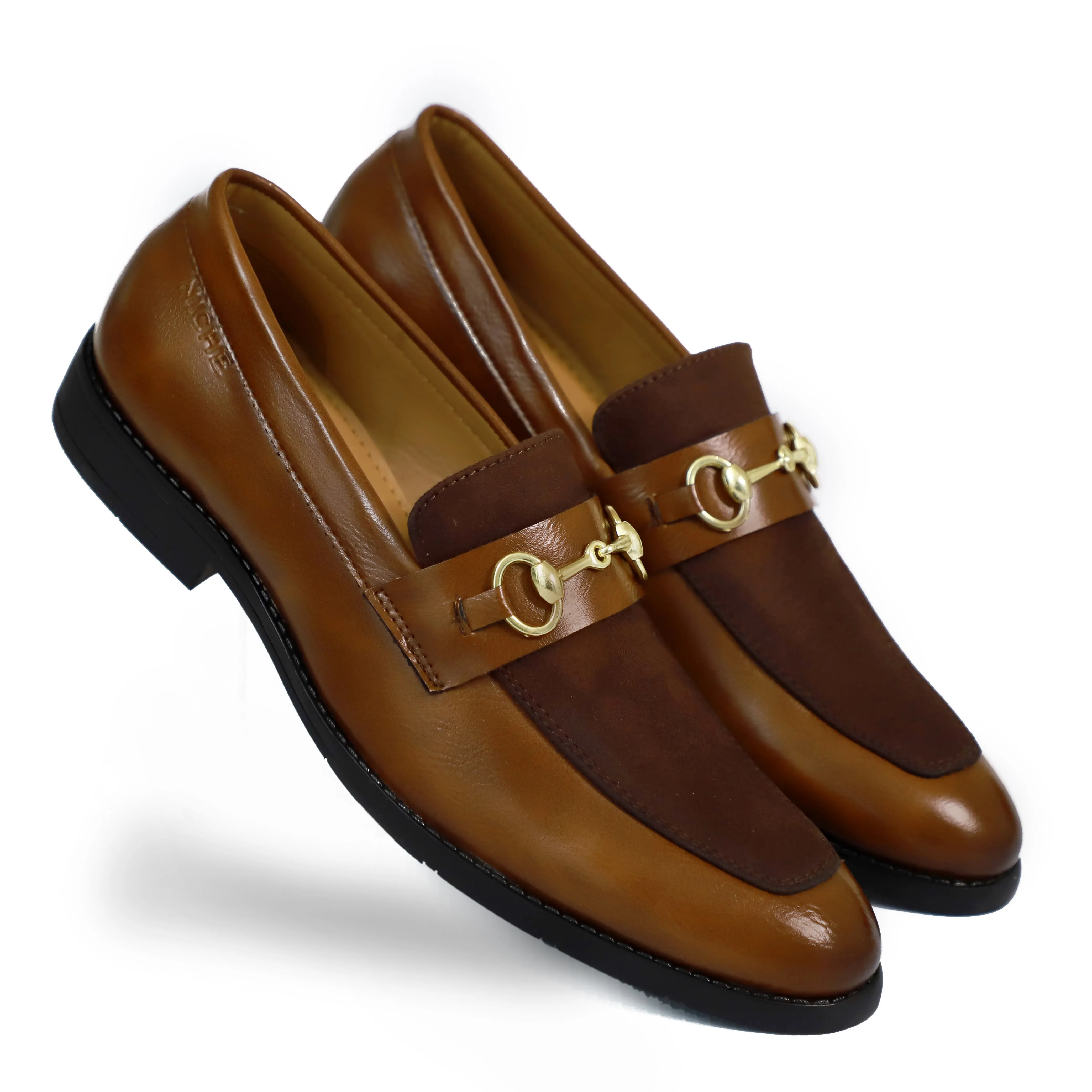 NICHE Tan Brown Presto Horsebit Loafers