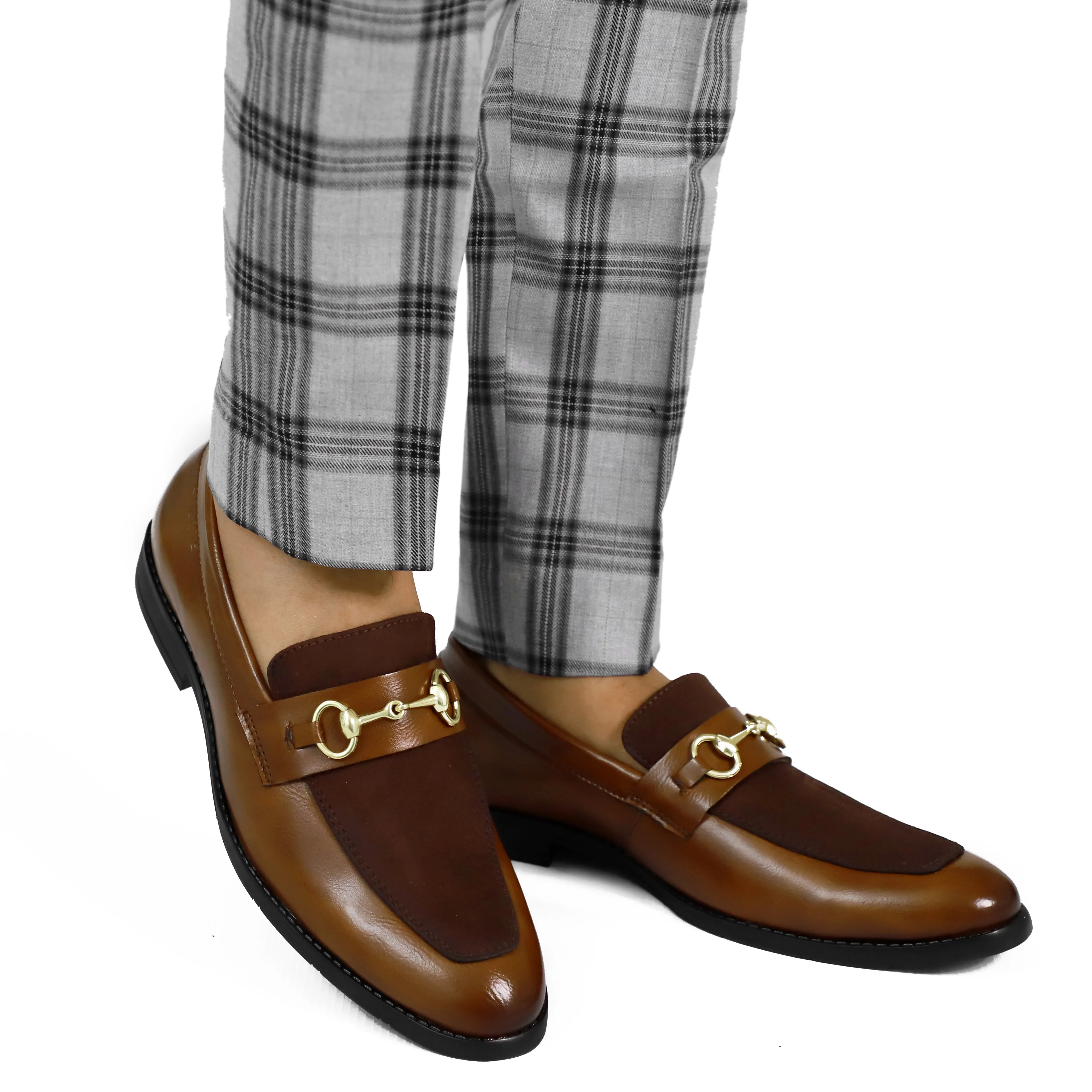 NICHE Tan Brown Presto Horsebit Loafers