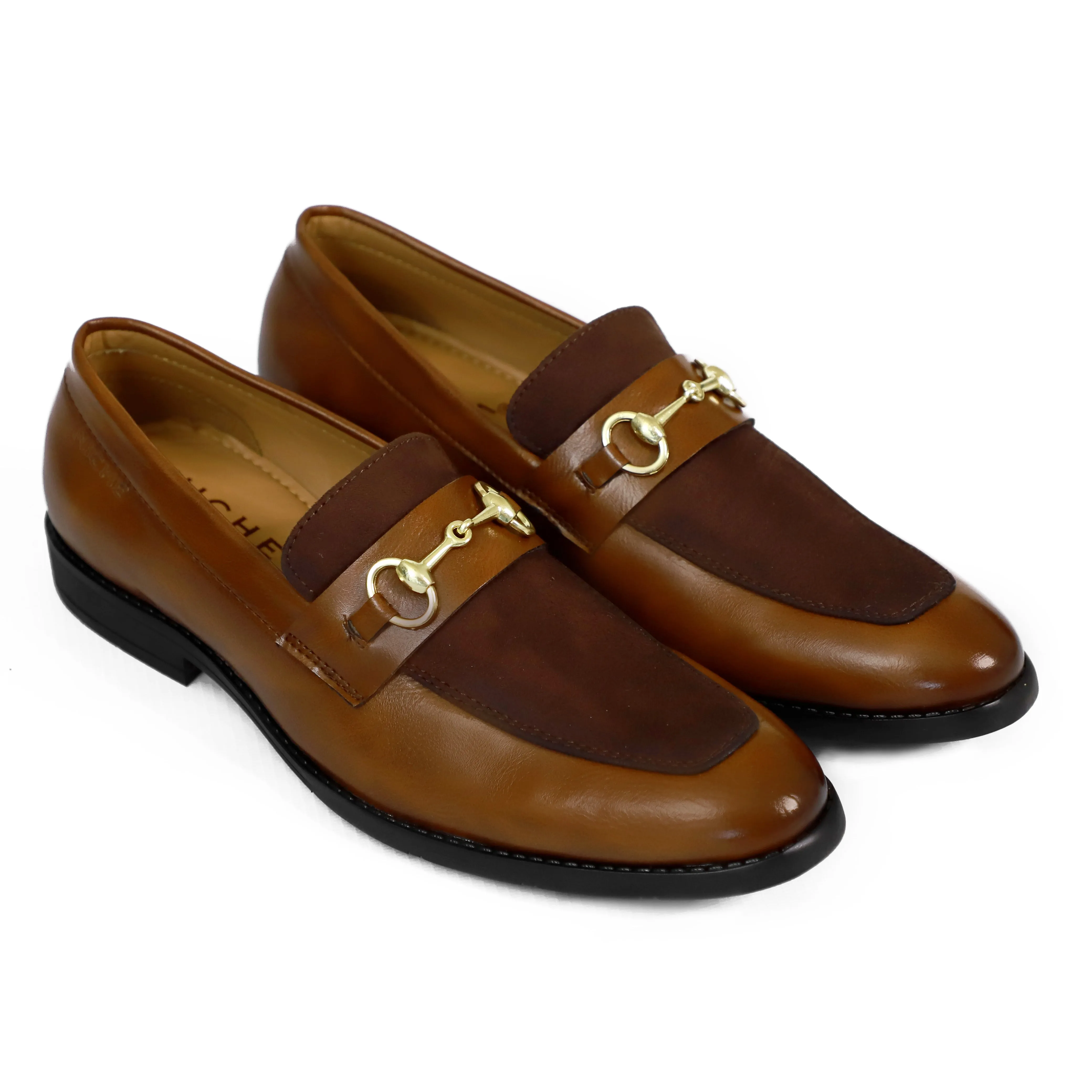 NICHE Tan Brown Presto Horsebit Loafers