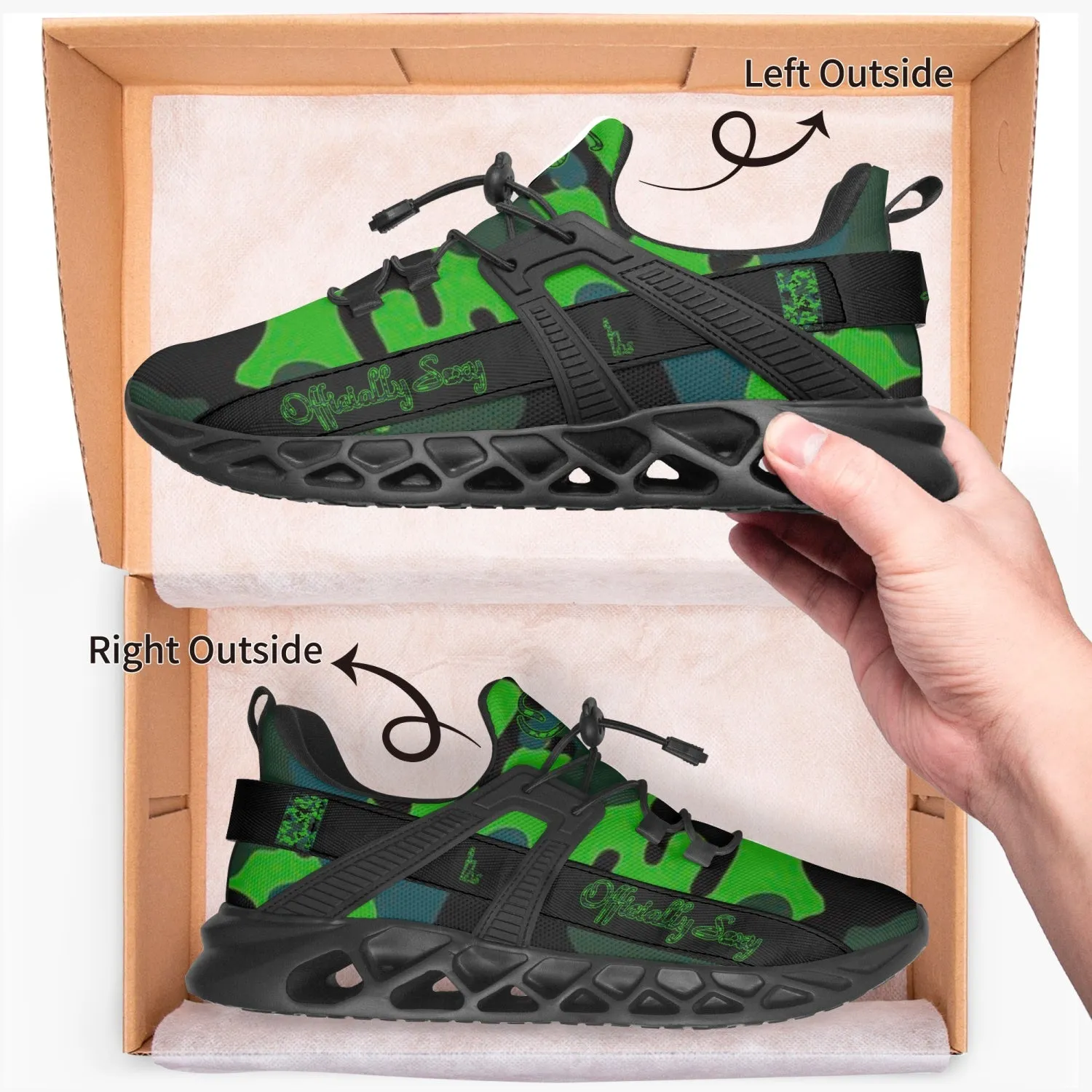 Officially Sexy Green Army Camouflage Collection Mesh Running Shoes