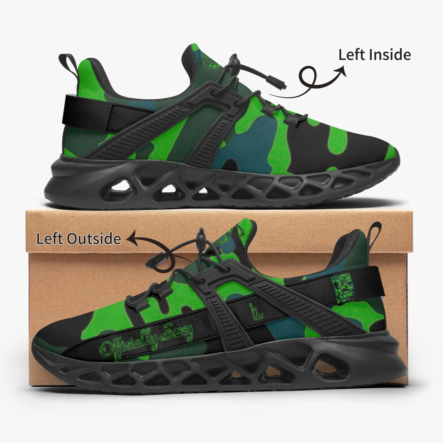Officially Sexy Green Army Camouflage Collection Mesh Running Shoes