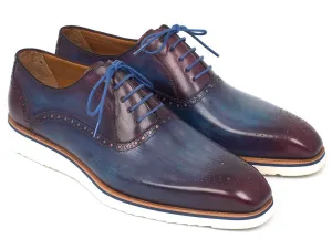 Paul Parkman Smart Casual Men Blue & Purple Oxford Shoes (ID#184SNK-BLU)