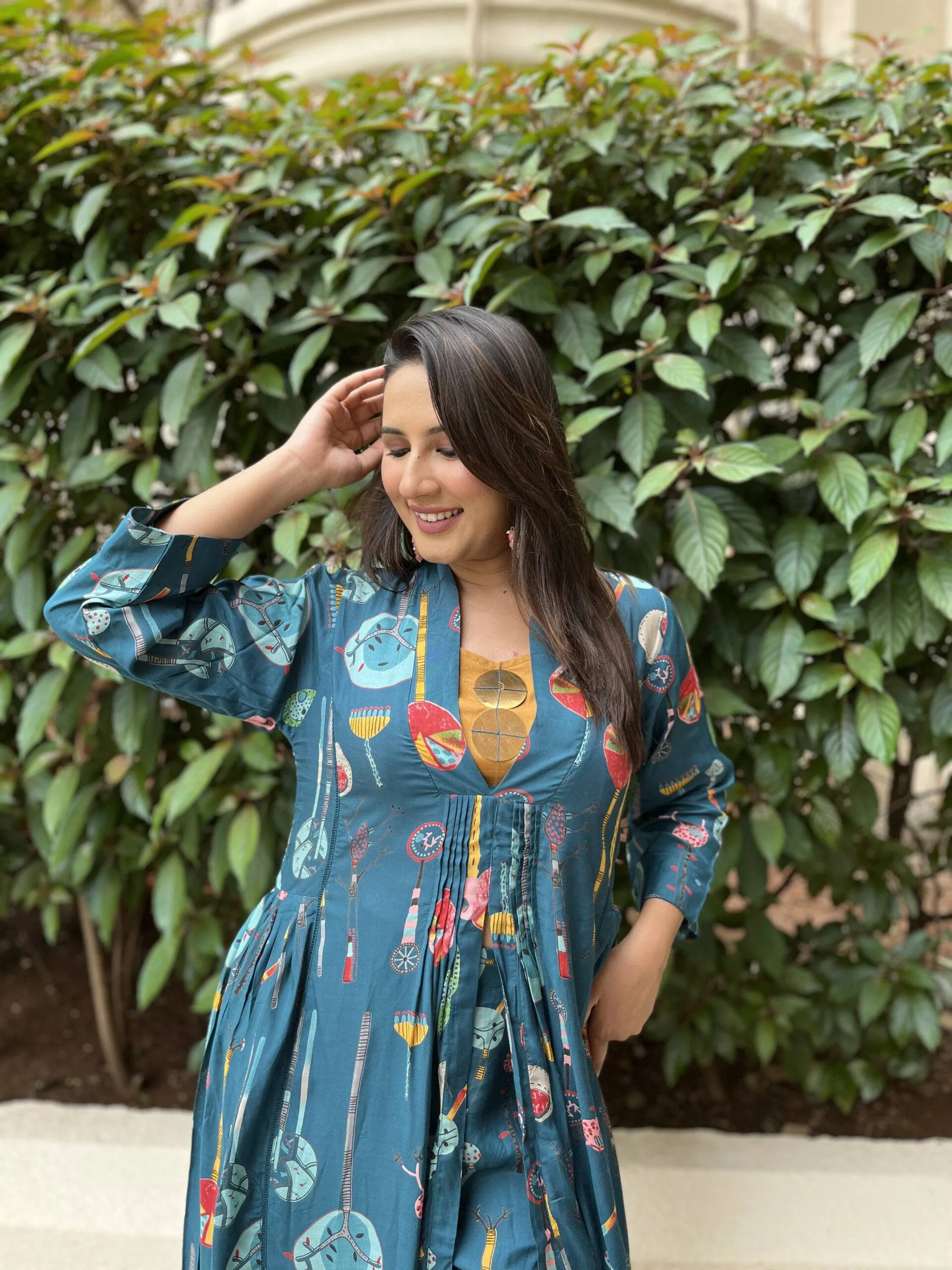 Peacock Blue & Yellow 3 piece Set