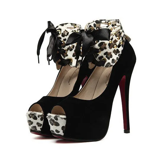 Peep Toe Platform Ankle Wraps High Stiletto Heels Sandals