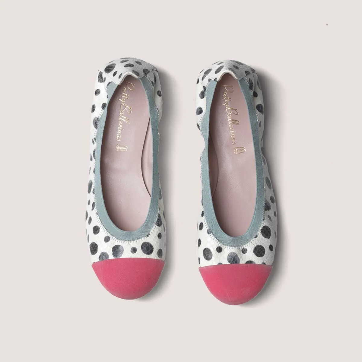 Pretty Ballerinas Shirley Black, White & Coral