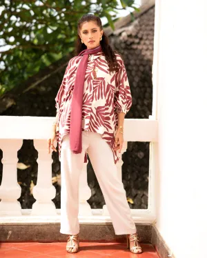 Print Satin Kaftan Top 61921
