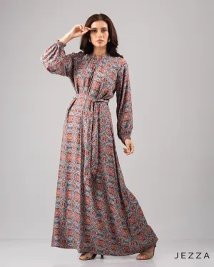 Printed Polyester Ankle Length Dress 61702