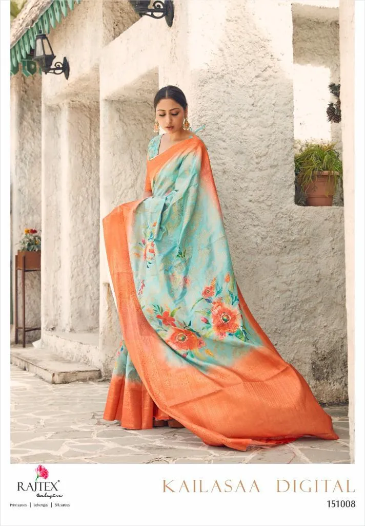 Rajtex Launched Kailassa Digital Weaving Printed Casual Wear Sarees