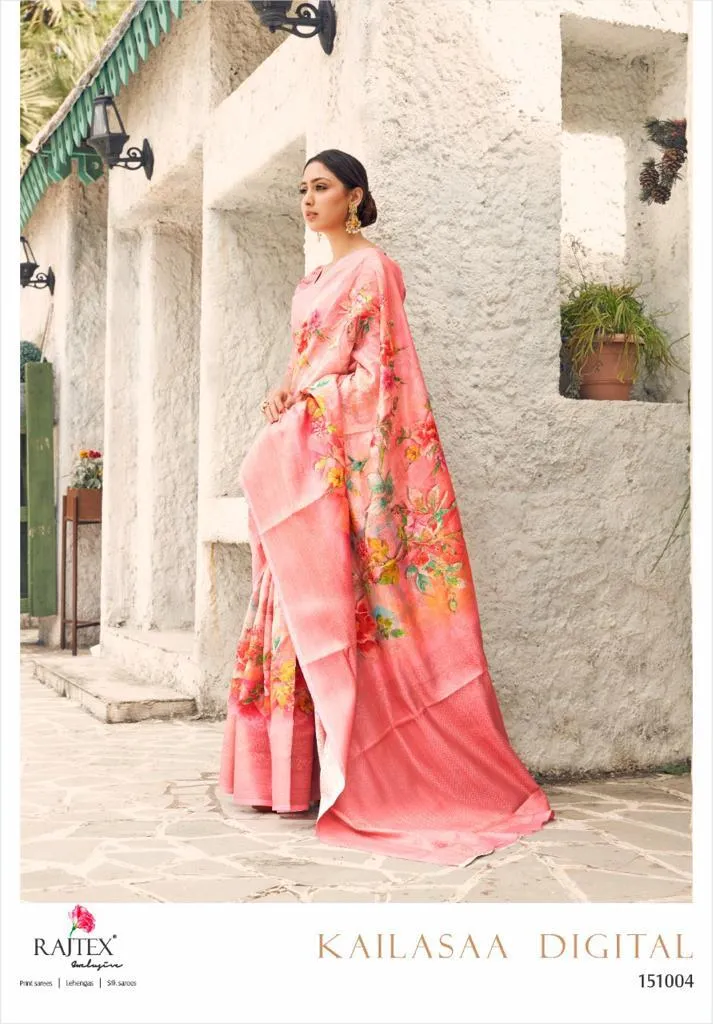 Rajtex Launched Kailassa Digital Weaving Printed Casual Wear Sarees
