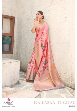 Rajtex Launched Kailassa Digital Weaving Printed Casual Wear Sarees