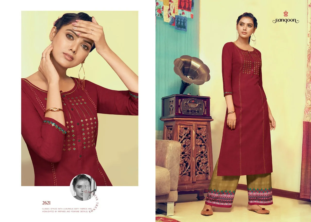Rangoon Presents Pick Up Cotton Casual Wear Kurtis Collection