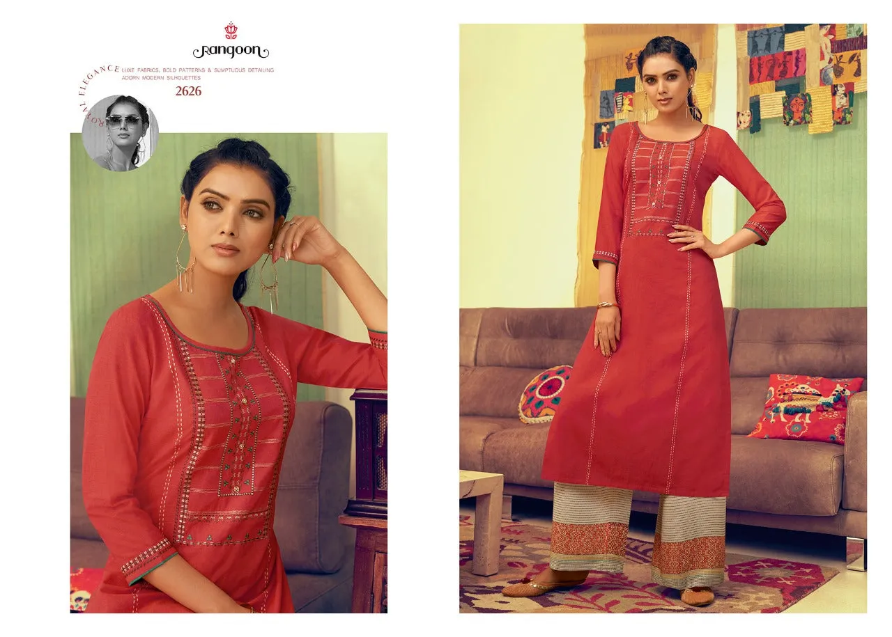 Rangoon Presents Pick Up Cotton Casual Wear Kurtis Collection