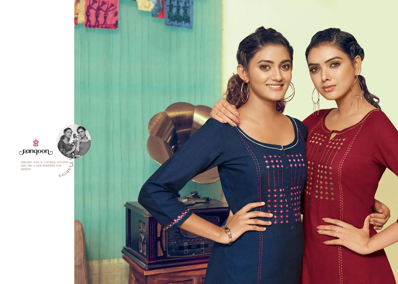 Rangoon Presents Pick Up Cotton Casual Wear Kurtis Collection