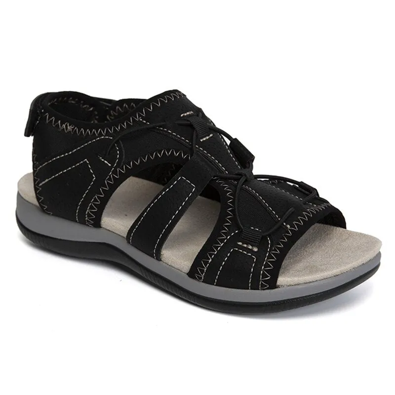 Rimocy Women's Sandals  New Hook Loop Platform Flat Heels Sandals Woman Comfortable Soft Bottom Non-slip Sandalias De Mujer