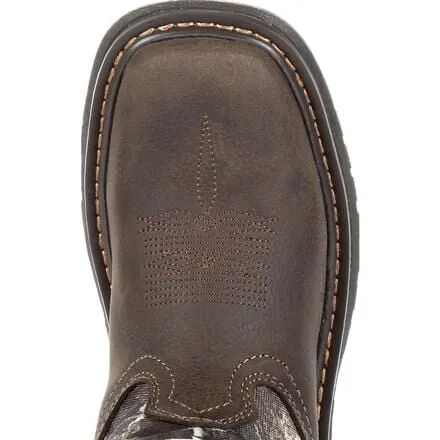 Rocky Boys 8" Ride FLX Brown Realtree Camo Square Toe Waterproof Western Boots