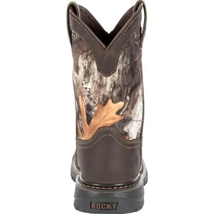 Rocky Boys 8" Ride FLX Brown Realtree Camo Square Toe Waterproof Western Boots