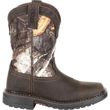 Rocky Boys 8" Ride FLX Brown Realtree Camo Square Toe Waterproof Western Boots