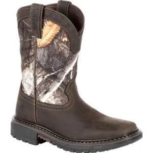 Rocky Boys 8" Ride FLX Brown Realtree Camo Square Toe Waterproof Western Boots