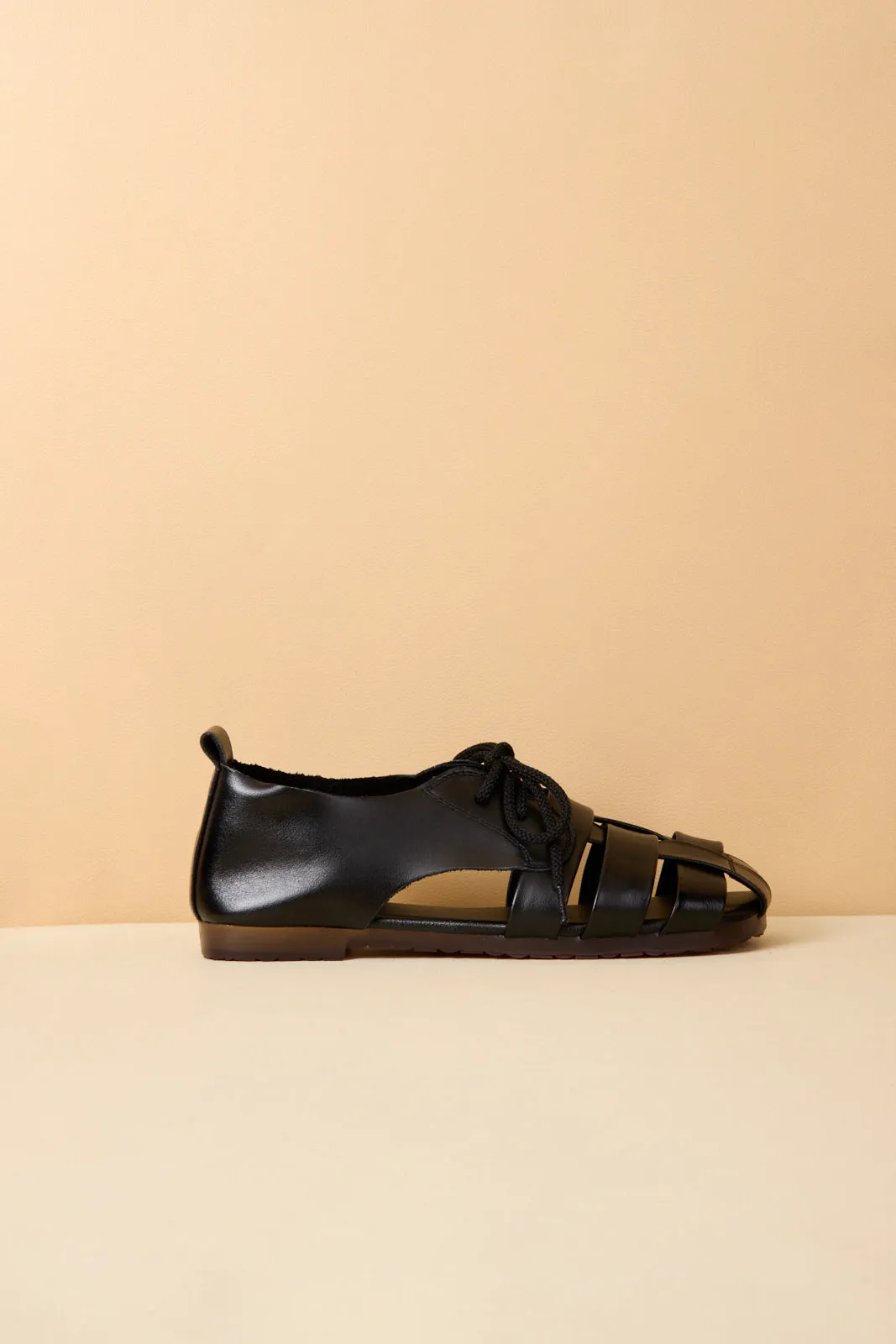 Rumour Has It | Daybreaker Leather Woven Sandal - Black