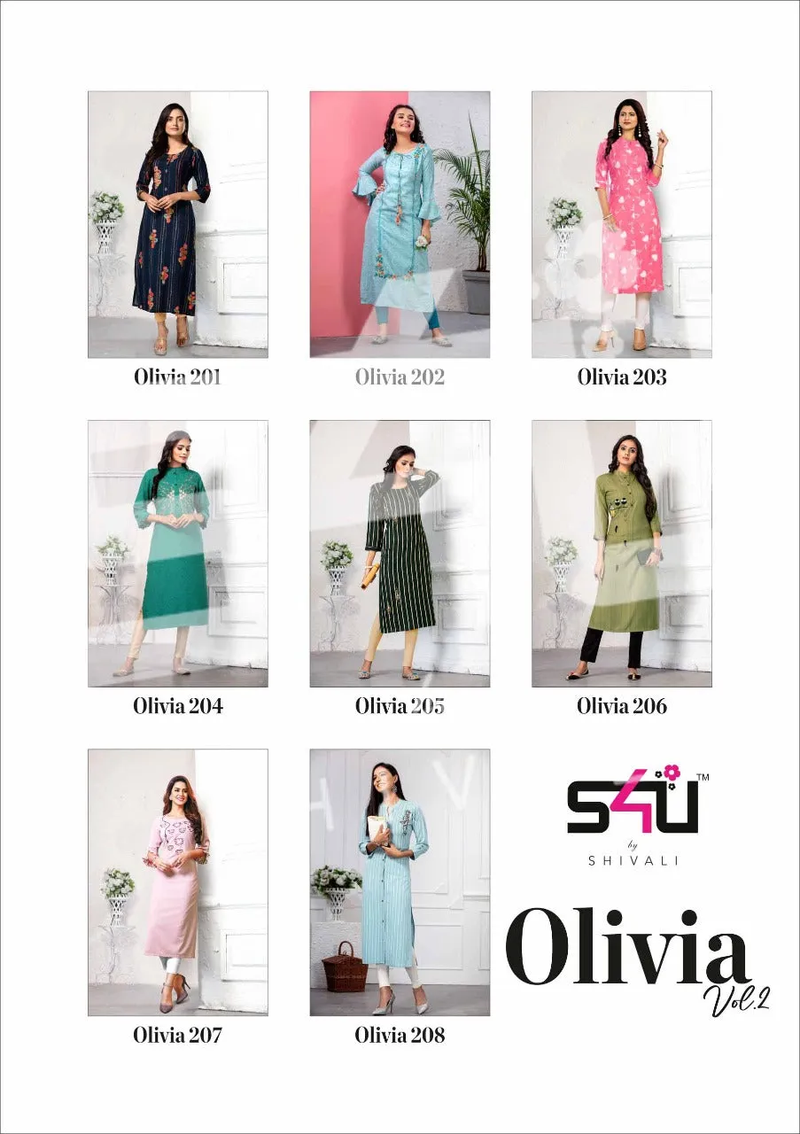 S4U Shivali Olivia Vol 2 Fancy Casual Wear Kurti Collection