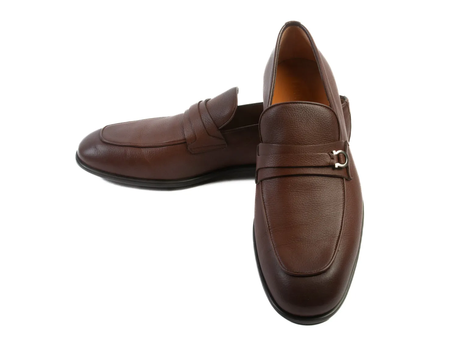 Salvatore Ferragamo NIB Cocoa Brown Calf Leather Desio Loafers