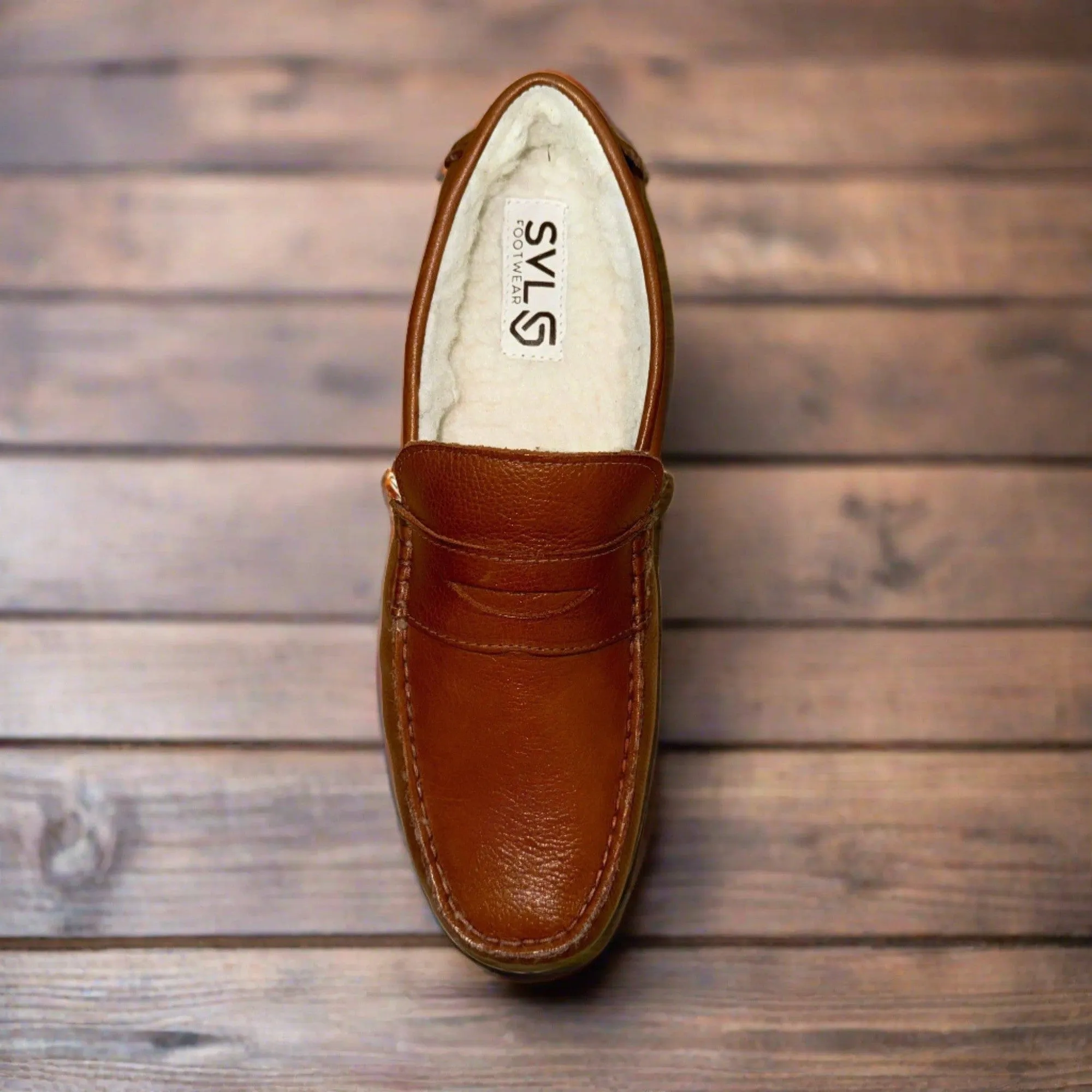 Savelli 33250 Mens Tan Leather Slip On Loafers