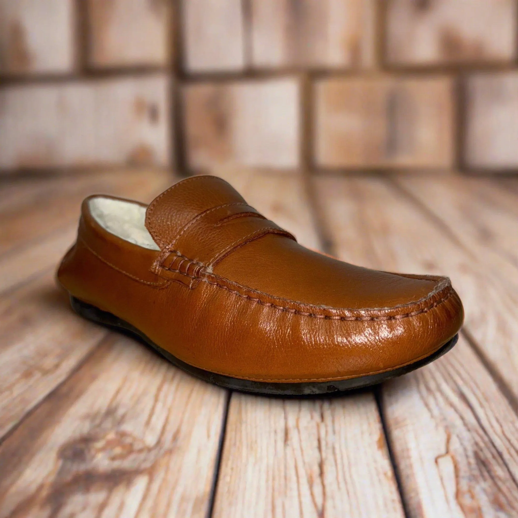 Savelli 33250 Mens Tan Leather Slip On Loafers