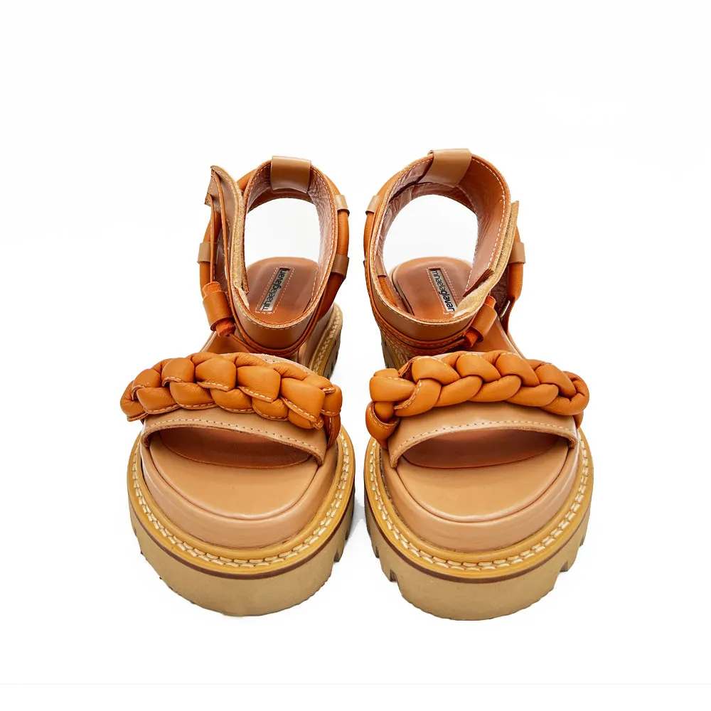 SHR Braided Sunrise beige leather sandals