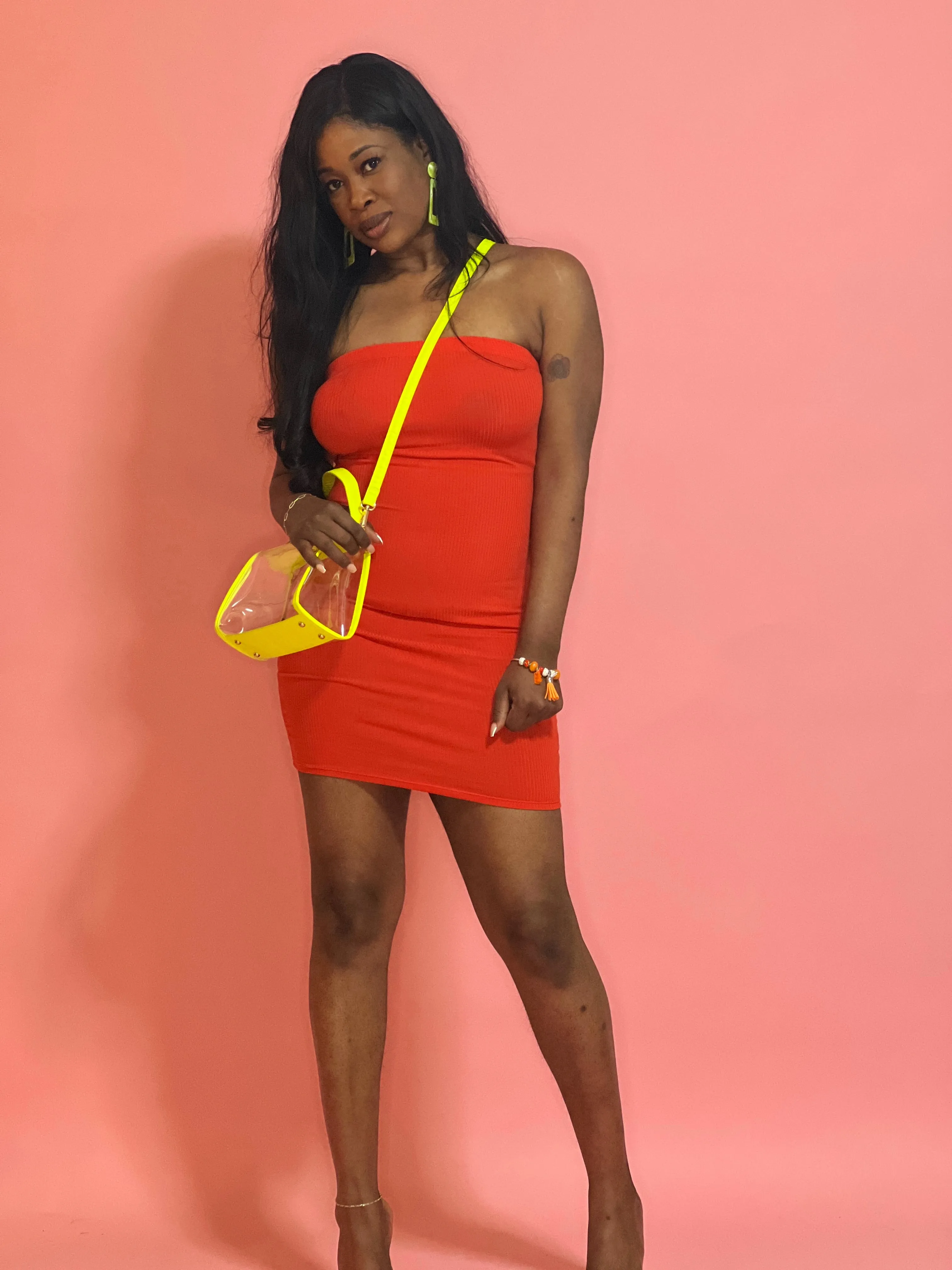 Sienna Midi Tube Dress (Orange)